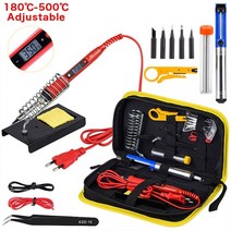 전기 납땜 인두 인두기 세트 휴대용 온도 조절 Jcd 키트 가능한 220v 80w 용접, 80w 220v, 빨간색, 유럽 ​​연합