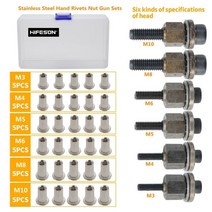 Riveter Guns 리벳건 리베트 rivet nut tool hand rivet, 36pcs 스테인레스 세트, 1개