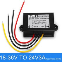 Gyvrm DC 24v 24v 72w 자동차 배터리 전원 공급 장치 전압 안정화 모듈 18-36v 24v 1a 2a 3a 부스트 벅 모듈, 24볼트(18-36볼트)
