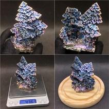 비스무트 무지개금속 비스무스 천연원석 비스무트결정 큐브, 갈색 X0472-436.3g