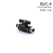 호스커넥터 워터릴 천막 고압1PCS BUC 4 6 8 10 12mm 공압식 퀵 커넥터 PU 호스 수동 밸브 조향 스위치 볼, 01 BUC-4