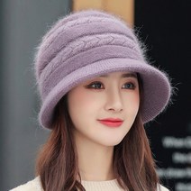 데일리비 따뜻한 울니트배색 더블라인 여자 겨울모자 폴리스안감 챙모자 중년모자 엄마선물(3color)