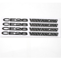 4pcs 볼크 레이싱 ce28 휠 스포크 스티커 3m 접착 비닐 랩 림 데칼, 검은색