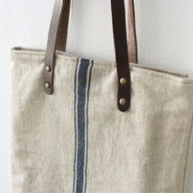 더패브릭 고급린넨 햄프린넨 보더라인 네이비-42252