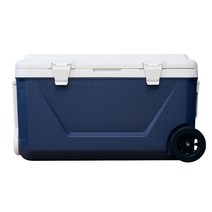 [CAMTEL] 대용량 캠핑 낚시 하드쿨러 아이스박스, 화이트/네이비, 45리터 (48QT) 67*41*39cm