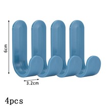 2Pcs/4 개/대 다기능 무료 펀칭 원활한 후크 화이트 일본 스타일 ABS 홈 부엌 욕실 문 후크에 대 한, 4pcs blue