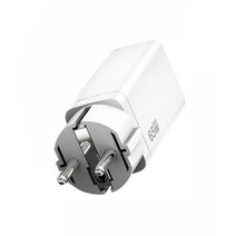 고부기 65W pd 접지형 PPS 3포트 C타입 USB 초 고속 핸드폰 멀티 미니 충전기 어댑터, 화이트, 1개