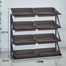과일 매대 스탠드 선반 마트 진열대 전시대 4단 5단, 브라운 / 4단, 1개