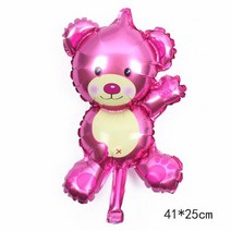 파티풍선 생일파티용품 기타파티소품 큰 귀여운 만화 동물 고슴도치 고양이 곰 다람쥐 풍선 숲 파티 생일 장식 베이비 샤워 정글 장난감 글로브 현관문이벤트, MINI bear pink