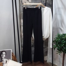 상상그이상 여성용 국내제작 절개 나팔팬츠 허리밴딩 슬림핏 편안한 와이드팬츠 젊줌마룩 데일리 편한 기본 면 스판 레깅스팬츠 데일리템