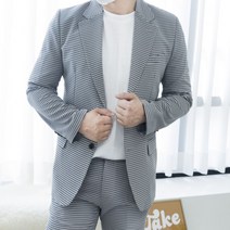 남성 봄 여름정장 구김적은 시어서커 체크수트_SA12S