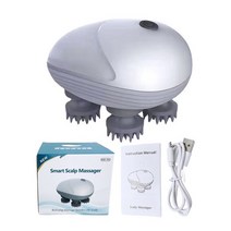 전동 두피 머리 마사지기 안마기 지압기 3D 방수 전기 헤드 마사지기 무선 두피 모발 성장 촉진 바디 딥, 01 White Retail Box