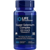 라이프익스텐션 슈퍼 셀레늄 콤플렉스 200mcg & 비타민 E 베지테리안 캡슐, 100캡슐, 1개