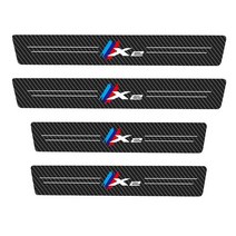자동차 스크래치 방지 문턱 보호대 탄소 섬유 스타일린 스티커 임계 값 BMW X1 X2 X3 X4 X5 X6 X7 로고 4 개, [02] 4Pcs For X2