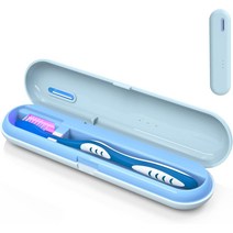 칫솔 제균 UV-C 제균 칫솔 제균기 곰팡이 방지 장마 대책 칫솔 제균 케이스 UBS 충전식 5분 자동 타이머 운반에 편리 (블루)