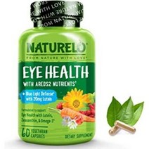 내추렐로 아이 헬스 AREDS2 포뮬라 with 루테인 지아잔틴 비타민C 비타민E Zinc 60베지캡슐 Naturelo