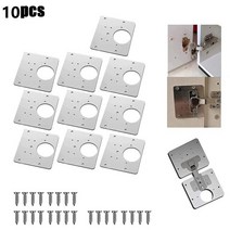 스테인레스 스틸 경첩 수리 플레이트 주방 찬장 캐비닛 옷장 창 문 고정 도구 가구 하드웨어, [03] 10PC