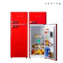 [CNMK] 쿠잉 레트로 냉장고 REF-D215R 208L 소형 미니 2도어
