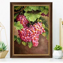 번창의 상징 포도 그림 DIY 명화 보석십자수 풍요 기쁨 비즈그림 큐빅 아트, 60X80CM