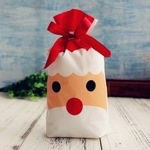 34_크리스마스 선물포장 리본비닐봉투 50장, A.산타