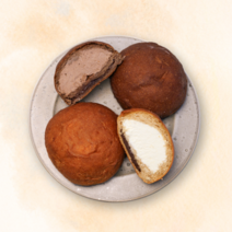 그림의빵 설탕없이 달콤한 저탄수 저당 가나슈 초코/우유 크림빵 4입, 초코