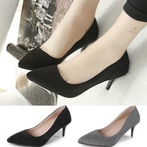 [리빙채움] 펌프스 하이힐 여성구두 스웨이드 힐 7.0cm 225-265mm P1086 미들힐 (G09466E)