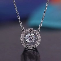 쇄골목걸이 은도금 뛰는 심장박동 여성 틱톡 크리스탈 원소 선물 2240192828