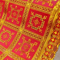 북유럽스타일 방수레이스식탁보 FL-2981RED 레드골드, 상세설명 참조, (폭)49cm x (길이)50cm