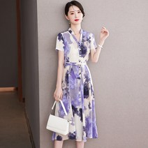 HOTLUX 플라워원피스 꽃무늬원피스 봄원피스 셔츠원피스 쉬폰 XY5d22