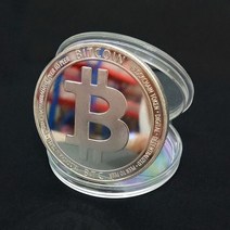 BITCoin-아트 컬렉션 금도금 물리적 비트코인 블루투스C 케이스 포함 금속 골동품 모조 은화, [02] 은