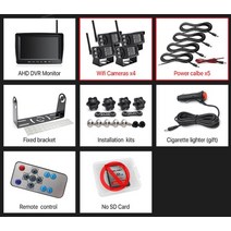 포터 차량후방카메라 greenyi 1280x720 고화질 ahd 무선 트럭 dvr 모니터 7quot 버스 차량용 나이트 비전 리버스 백업 레코더 와이파이 카메라, 카메라 4대