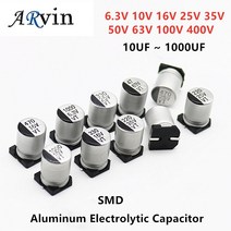 인덕터부품 10pcs smd 알루미늄 전해 콘덴서 6.3v 10v 16v 25v 35v 50v 63v 100 1 미크로포맷 10 미크로포맷 22 미크로포맷 33 47 호환 지원, 400v4.7 미크로포맷 10개