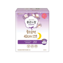 좋은느낌 좋은순면 슈퍼롱 오버나이트 생리대 날개형, 1개, 20개입