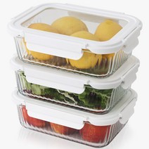 네오플램 글라스캡 내열유리 반찬통 밀폐용기 3p세트 1500ml, 3개