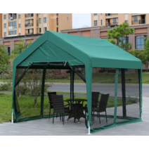 조립식 이동식캐노피 가림막 야외 전원주택 농막 간이 창고 이케아 바베큐 대형 정원 천막 동영상 포함, 가로세로(3X3) 그린 텐트형 조립식가림막