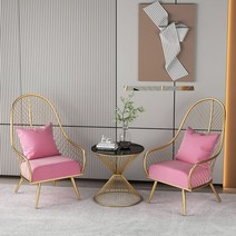 철제 붙박이의자 북유럽 카페 미용실 네일샵 1인 의자, 핑크