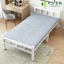 좁은방침대 원룸 기숙사 철제 오피스 싱글 침대 화이트 너비 90cm, 보강 및 업그레이드 (원형 튜브) 폭 1미터 실버바