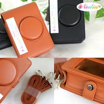 네디아 후지 인스탁스 미니 에보 mini evo 속사 케이스 가방, 세로형, 브라운