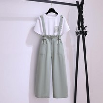 와이드점프수트 루즈핏 오버롤팬츠 여자바디수트 멜빵 바지 투피스