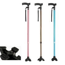 노인지팡이 DH-105 의료지팡이 사발 네발 지팡이 높이조절 일자 어르신 고령자 효도 지팡이, 브라운