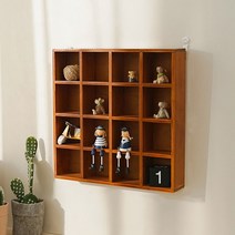 원목 미니 장식장 벽걸이 수납 진열장, 갈색 D