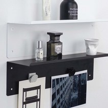 공중부양 철제 벽선반 3종, 확장형, 블랙