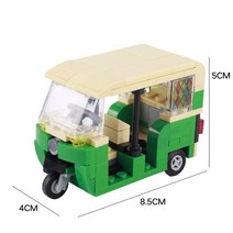 소형트렉터 MOC 시티 엔지니어링 차량 빌딩 블록 피규어 지게차 트럭 트랙터 미국 스피드 보트 제설기 모델 자동차 벽돌 DIY 완구 선물, 3.green