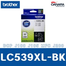 브라더 LC-539XL LC-535XL 정품 DCP-J100 J105 J200, LC-539XL BK_검정
