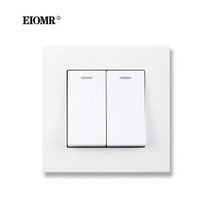 판넬외장재 써모 썸모 사이딩 패널 영국 표준 라이트 벽 스위치 16 250 2 갱 1 웨이2 웨이 로커 대형 럭셔리 키, White (PC)+2gang 1way