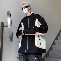 BJ년 풍 아메리칸배색 건달하이넥 항공복 점퍼