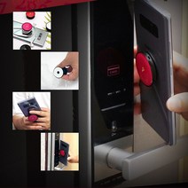 스마트 디지털 도어록키 도어락키 키톡 도어락 도어록 키 key 스마트폰 휴대폰 핸드폰 거치대 거치 그립톡 그립 이어폰줄감개 스탠드 열쇠 자동 보조키 링홀더 부모님 선물, 블랙, 1개