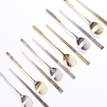 썰쿡 고급 수저 세트 스텐 티타늄 숟가락 젓가락 16종, 복티타늄