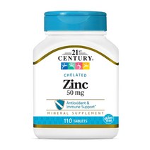 21st Century 킬레이트 아연 징크 50 mg 110 타블렛
