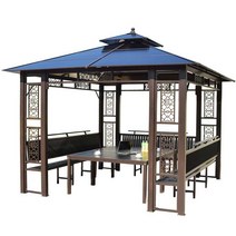 바베큐장 조립식 팔각정 정자 파고라 오두막 정원, 2.5x2.5m4기둥파빌리온